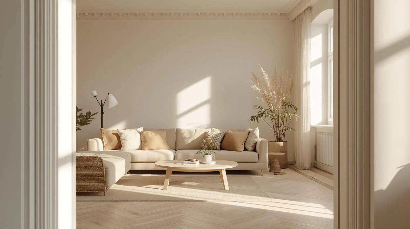 청소 완료 후 정돈된 침실 공간