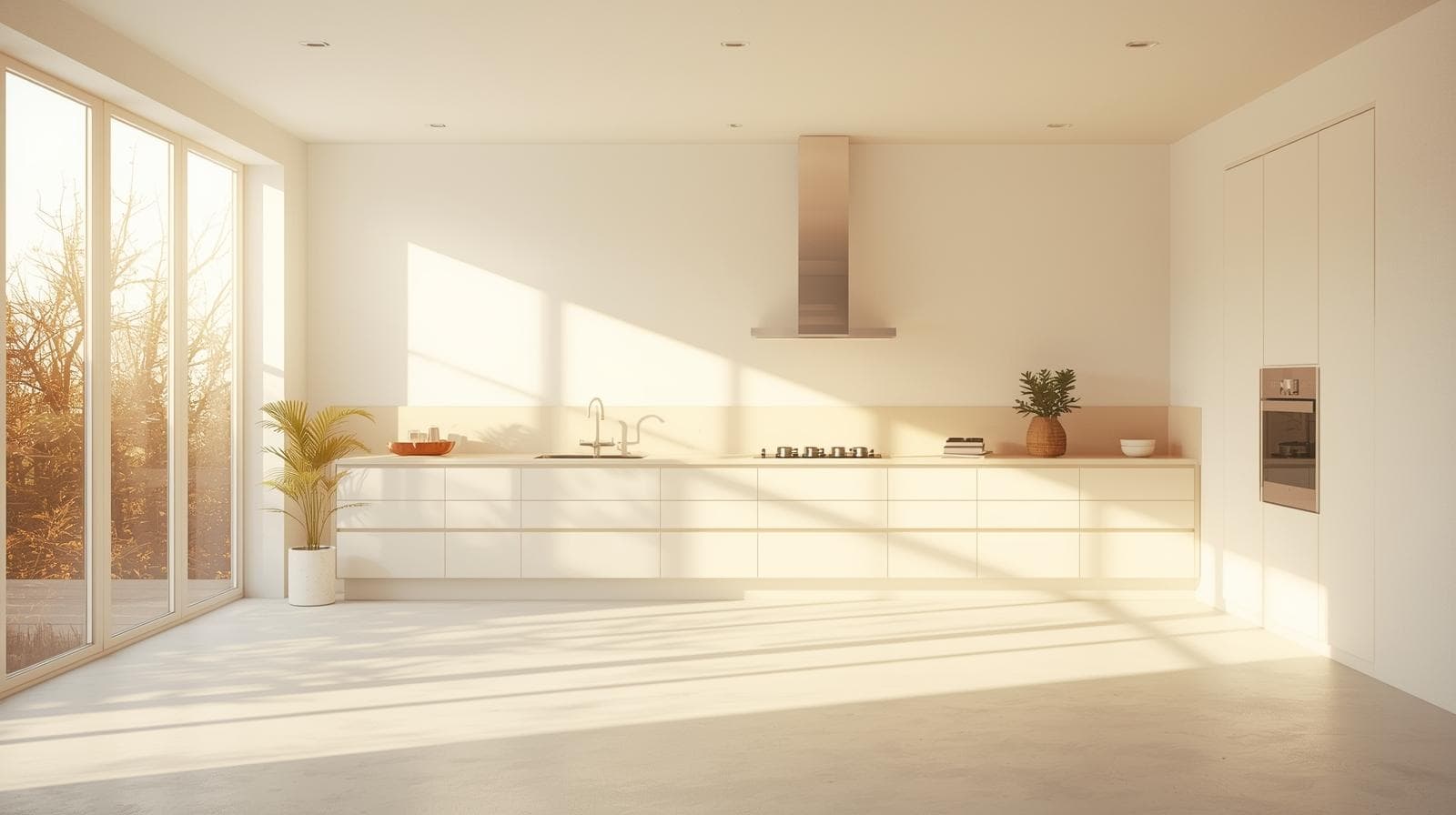 정돈된 주방 조리대와 싱크대